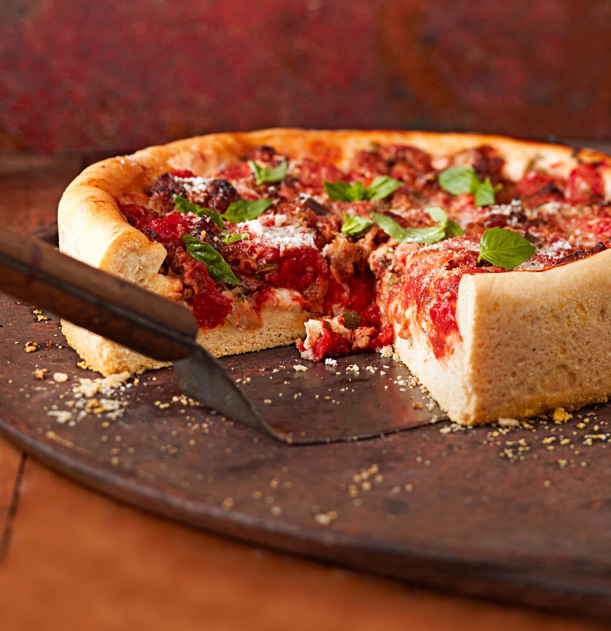 Deep dish pizza