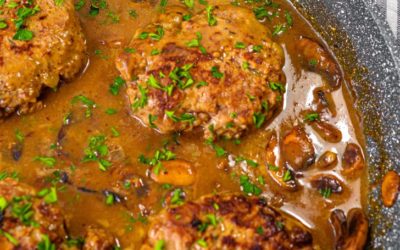 Salisbury Steak with Mashed Potatoes and Mushroom Gravy