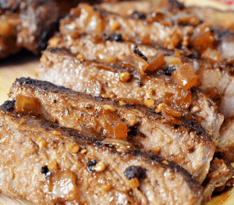 Pan-Seared Ribeye Steak with Red Wine Gravy