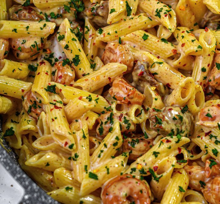 Cajun Shrimp and Steak Alfredo 🌶️🍤🥩