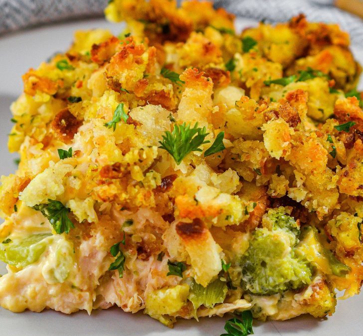 Cheesy Chicken Broccoli Stuffing Bake Recipe