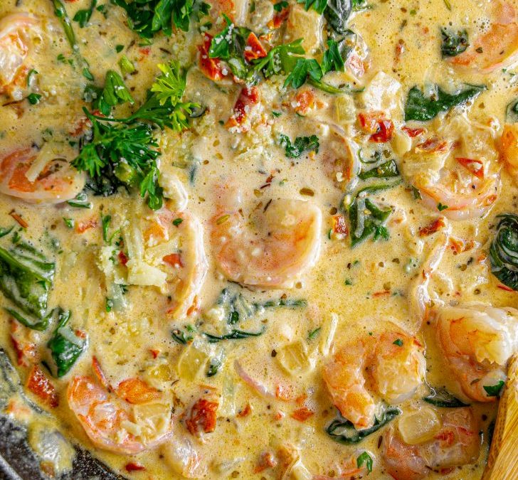 Creamy Tuscan Shrimp Recipe 🍤🍅🧄