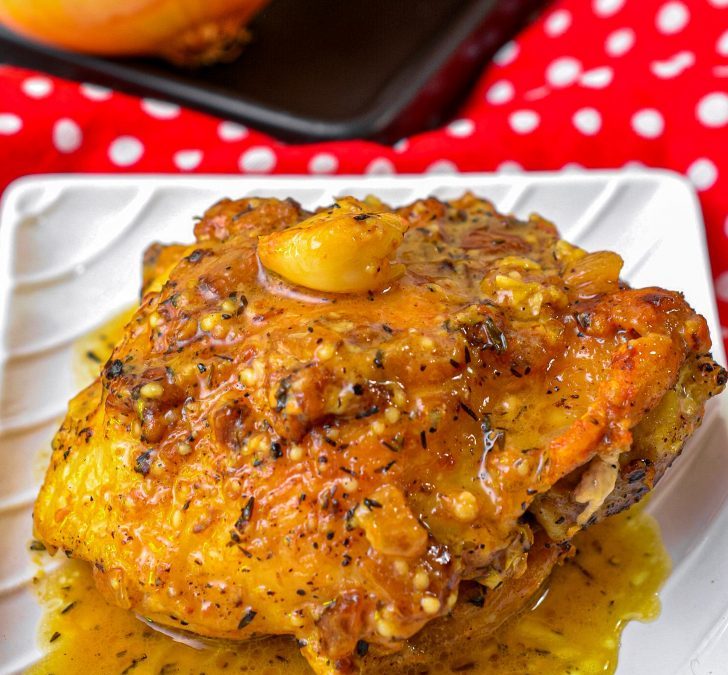 Garlic Roasted Chicken Thighs with Parmesan Gravy Recipe