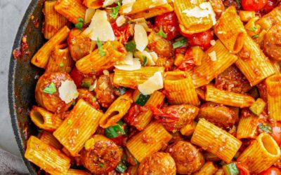 Rigatoni with Sausage, Tomatoes, and Zucchini Recipe