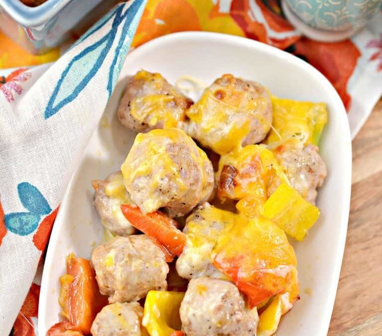 Cheesy Italian Sausage Bake with Peppers Recipe