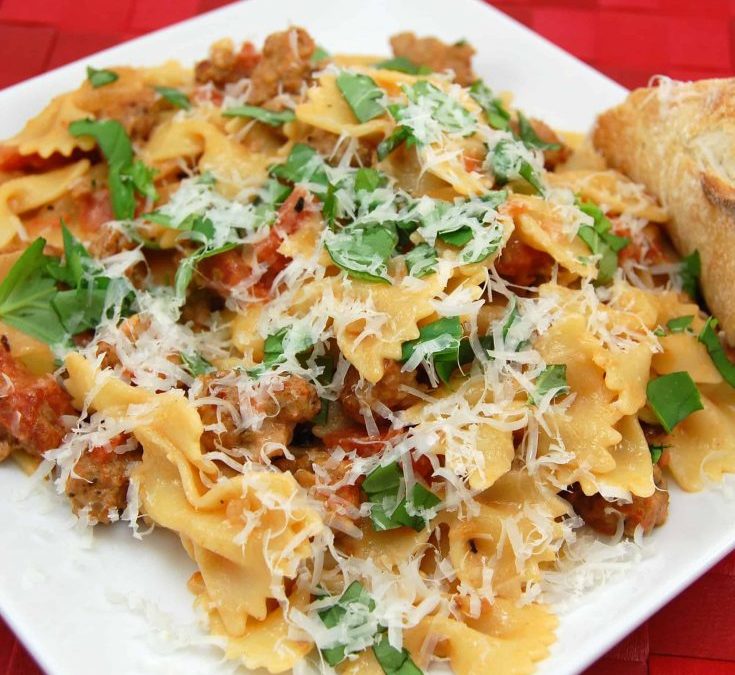 Creamy Sausage Pasta with Tomatoes Recipe