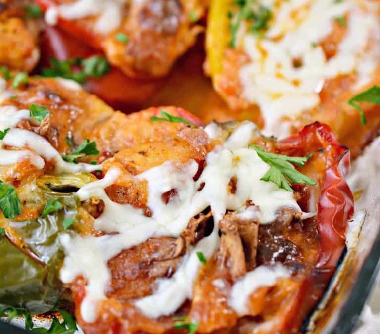 Parmesan Chicken Stuffed Peppers Recipe