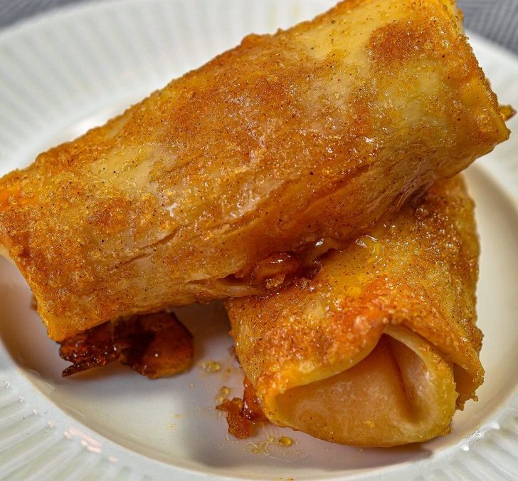 Peach Cobbler Egg Rolls Recipe