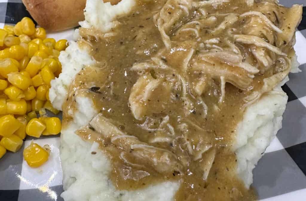 Shredded Chicken Gravy on Mashed Potatoes Recipe